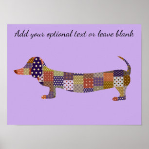 Pinza morada de arte en la pared de Dachshund