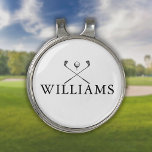 Pinza Para Gorra De Golf Clásicos clubes de golf de nombre personalizado<br><div class="desc">Personalice el nombre en la tipografía clásica para crear un regalo de golf único y mantenerlo para cualquier golfista. Diseñado por Thisisnotme©</div>