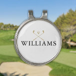 Pinza Para Gorra De Golf Club De Golf Black And Gold Personalizado<br><div class="desc">Personalice el nombre en la tipografía clásica para crear un regalo de golf único y mantenerlo para cualquier golfista. Diseñado por Thisisnotme©</div>