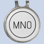 Pinza Para Gorra De Golf Monograma inicial simple<br><div class="desc">Diseño inicial de monograma minimalista de tipografía moderna que se puede cambiar para personalizar. Simple borde circular para enmarcar las iniciales.</div>