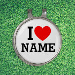 Pinza Para Gorra De Golf Nombre del corazón<br><div class="desc">Escriba el nombre o texto deseado en la sección de nombres.</div>