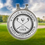 Pinza Para Gorra De Golf Nombre personalizado del club de golf clásico<br><div class="desc">Estos clips de gorra de golf son ideales para todos los clubes de golf y miembros del club de golf. Personalice con el nombre del socio del club,  el nombre del club de golf y el año en que se creó el club. Diseñado por Thisisnotme©</div>