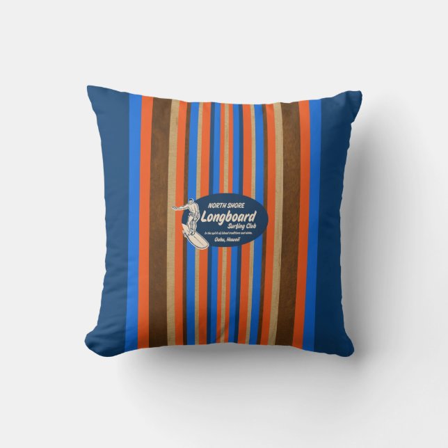 Pipeline Hawaii Surfboard Almohada cuadrada revers (Anverso)