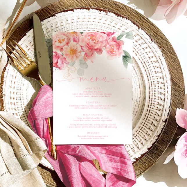 Piper Peony Floral Menu & Gracias (Subido por el creador)