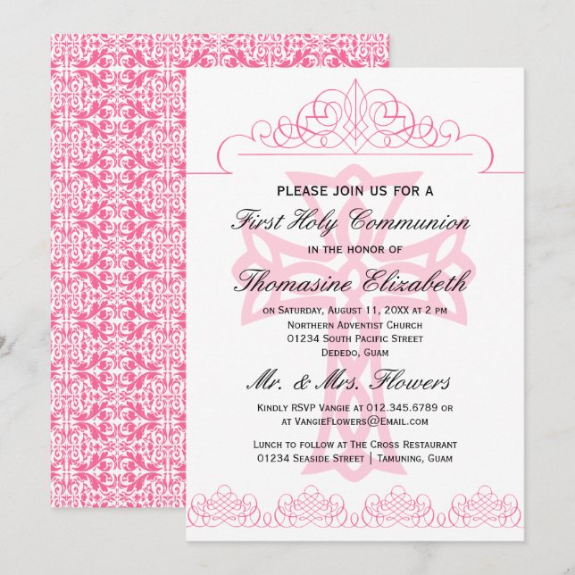 Pique las primeras invitaciones de la cruz de la (Anverso / Reverso)