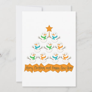 Pirámide de árboles de Navidad hecha de muñecos de