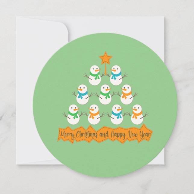 Pirámide de árboles de Navidad hecha de muñecos de (Anverso)