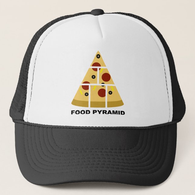 Pirámide de Comida de Pizza Gorra de Camionero Div (Anverso)