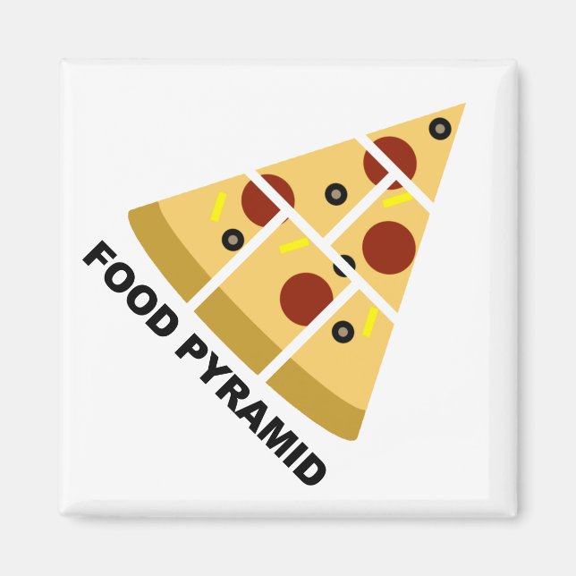 Pirámide de Comida de Pizza Imán de Nevera Diverti (Frente)