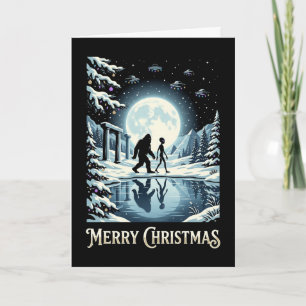 Pirámides de Bigfoot alienígenas Tarjeta de Navida