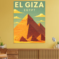 Pirámides de Giza Vintage en Lona – Arte Retro