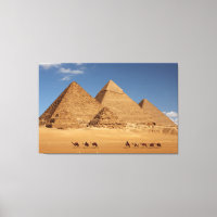 Pirámides De Giza Y Camellos De Arte De Lienzo