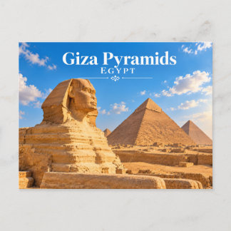 Pirámides de Giza y Gran Esfinge de Egipto Postal