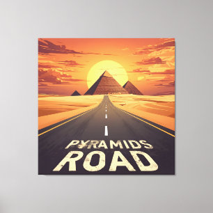 Pirámides de la carretera al atardecer Arte de via