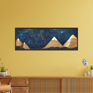 Pirámides egipcias arte de la pared del cielo noct