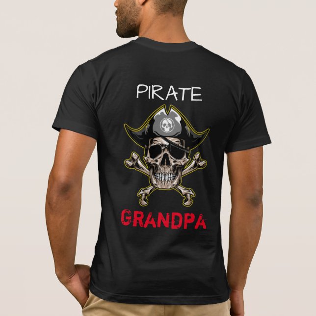 Pirata Adulto SKULL Crossbone Abuelo Camiseta (Reverso)