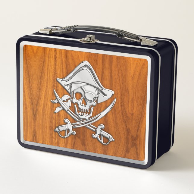 Pirata al estilo plateado en la Veneer de teca (Anverso)