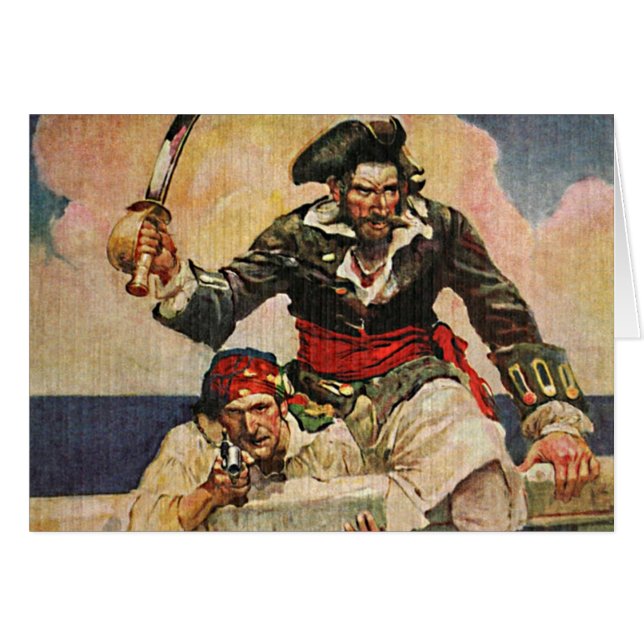 Pirata Buccaneer de barba negra y Ilustracion mate (Anverso (Horizontal))