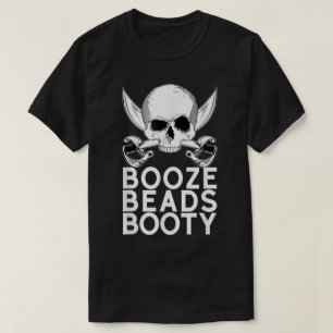 Pirata Calavera Bebida Cuentas Botín Camiseta Fies