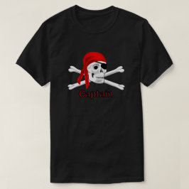 Pirata Capitán Skull y camiseta de huesos Negro 2