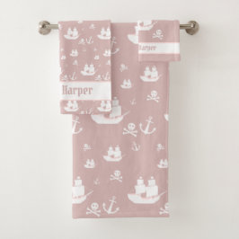 Pirata de buque de anclaje rosa personalizado