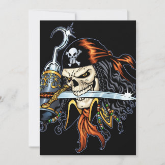 Pirata de cráneo con espada y gancho de Al Rio