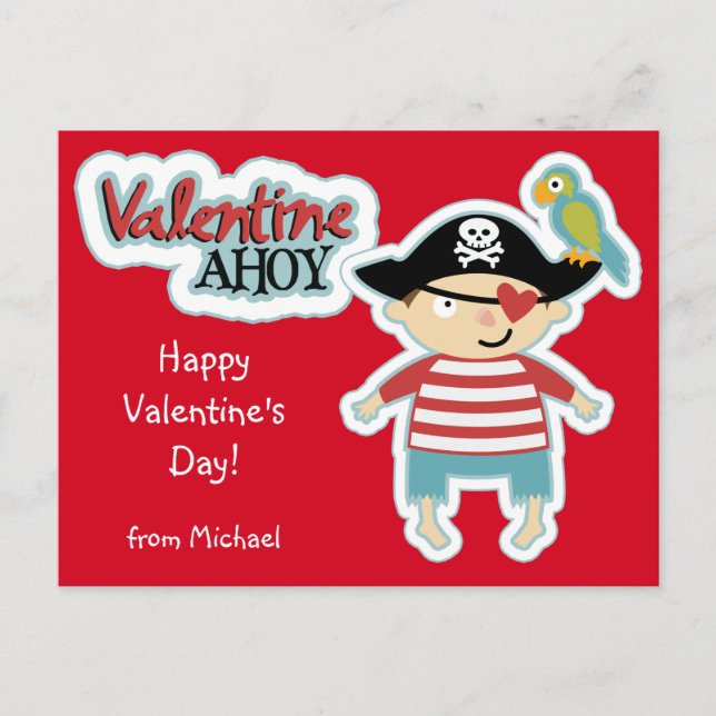 Pirata de la tarjeta del día de San Valentín Ahoy (Anverso)