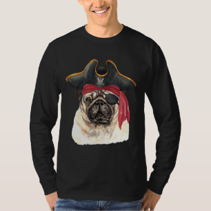 Pirata de perro de pug camiseta clásica 2010