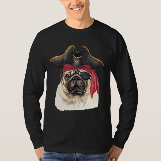 Pirata de perro de pug camiseta clásica 2010 (Anverso)