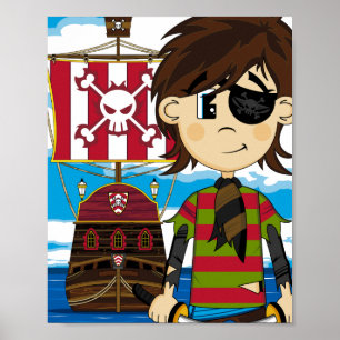 Pirata del Eyepatch e impresión lindos del poster