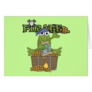 Pirata del muchacho de la rana con las camisetas y
