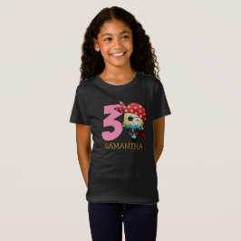 Pirata del partido de cumpleaños chica camiseta de