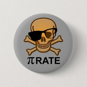 Pirata Pi divertido botón de geometría matemática 