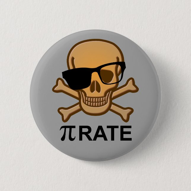 Pirata Pi divertido botón de geometría matemática  (Anverso)