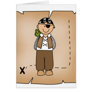 Pirata y mapa del muchacho