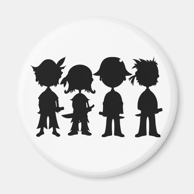 Piratas en el imán de la silueta (Frente)