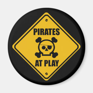 Piratas en el Rótulo del juego - imán