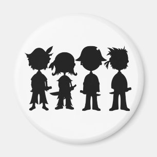 Piratas en imán de la silueta