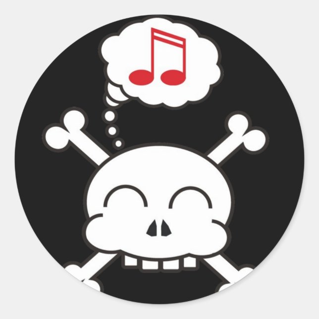 piratas R feliz pegatina (Anverso)