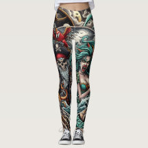 Pirate and Mermaid Sport Leggings