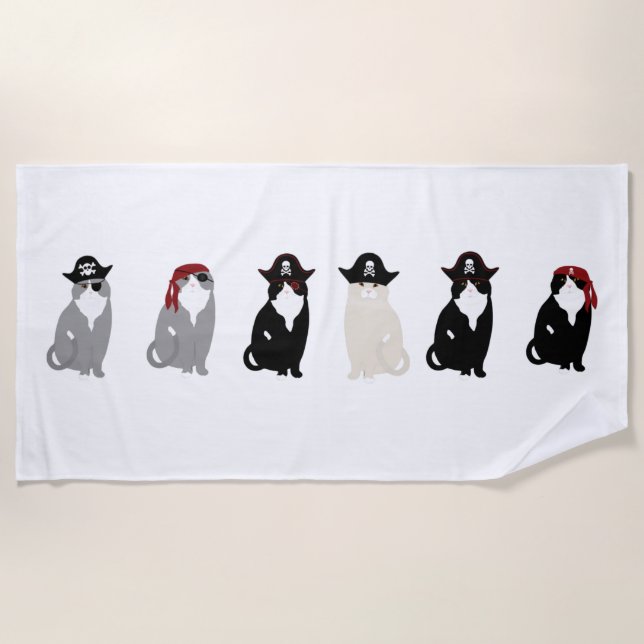 Pirate Cats Beach Toalla (Anverso)