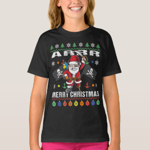 Pirate Santa Tacky Xmas Sweater es Feliz Navidad