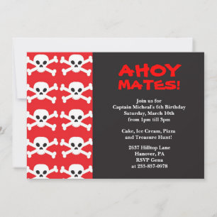 Pirate Skull y Huesos invitaciones a la fiesta de 