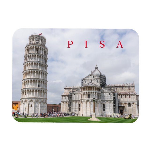 Pisa Piazza dei Miracoli ver imán de nevera (Horizontal)