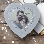 Pisapapeles 25 años casados - Boda plateado foto del corazón<br><div class="desc">Celebrar un aniversario de boda plateado con un hermoso regalo fotográfico en forma de corazón. El 25º aniversario de los bodas es un hito en una vida feliz juntos, también un día especial para las parejas no casadas que han pasado veinticinco años felices viviendo juntas y construyendo una vida. Puedes...</div>