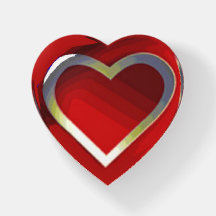 Corazón rojo y blanco en forma de corazón rojo