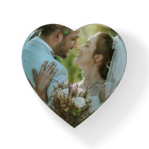 Custom Heart Paperweight with Your Couple Photo