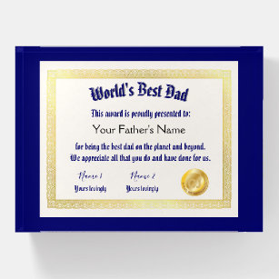 Pisapapeles El mejor certificado de papá de un mundo gracioso