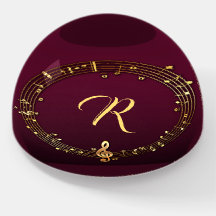 Elegant Gold Music Notes Purple Home Office Desk