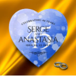 Pisapapeles Elegante 45° Aniversario del Boda de Sapphire<br><div class="desc">¡Celebra el 45 aniversario del boda zafiro con este papel conmemorativo! Las elegantes letras con confeti hexagonal sobre un fondo azul zafiro le dan un toque memorable a esta ocasión especial y a este extraordinario hito. Personalizar con los nombres de la pareja, fechas de matrimonio y mensaje de felicitación. Diseño...</div>